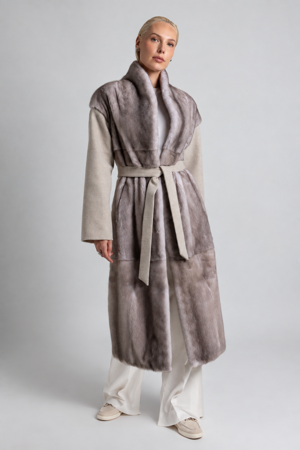 ABRIGO DE CASHMERE Y VISÓN