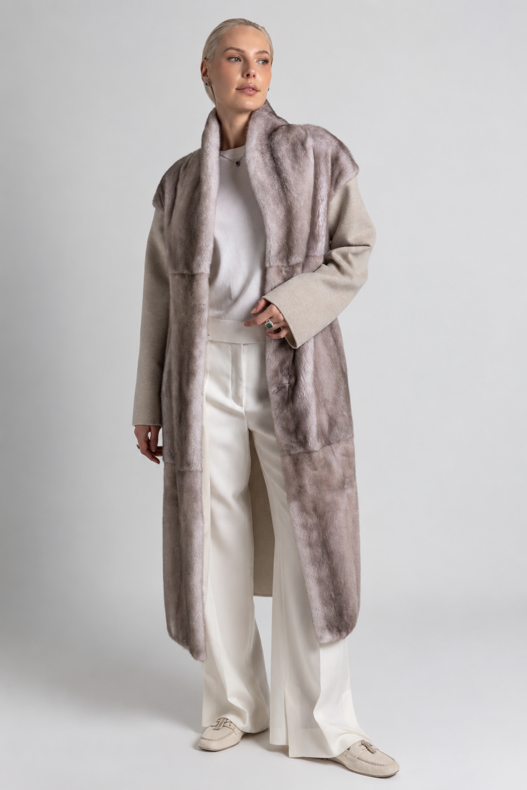 ABRIGO DE CASHMERE Y VISÓN