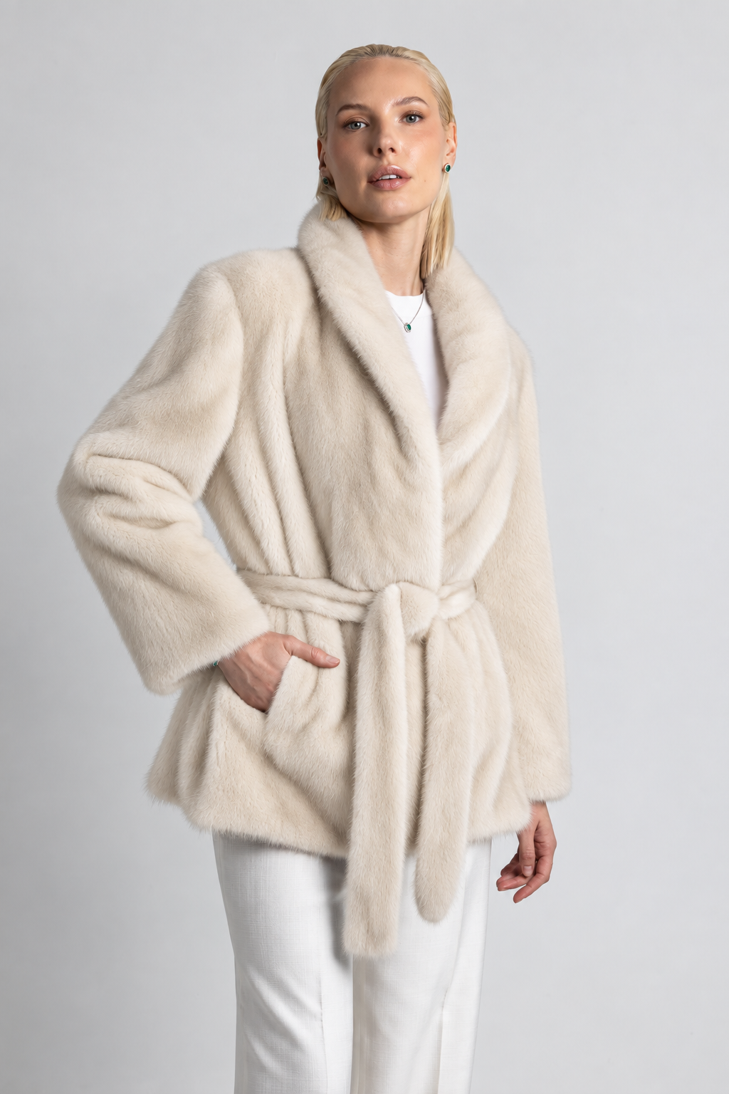 CHAQUETA VISÓN PERLA
