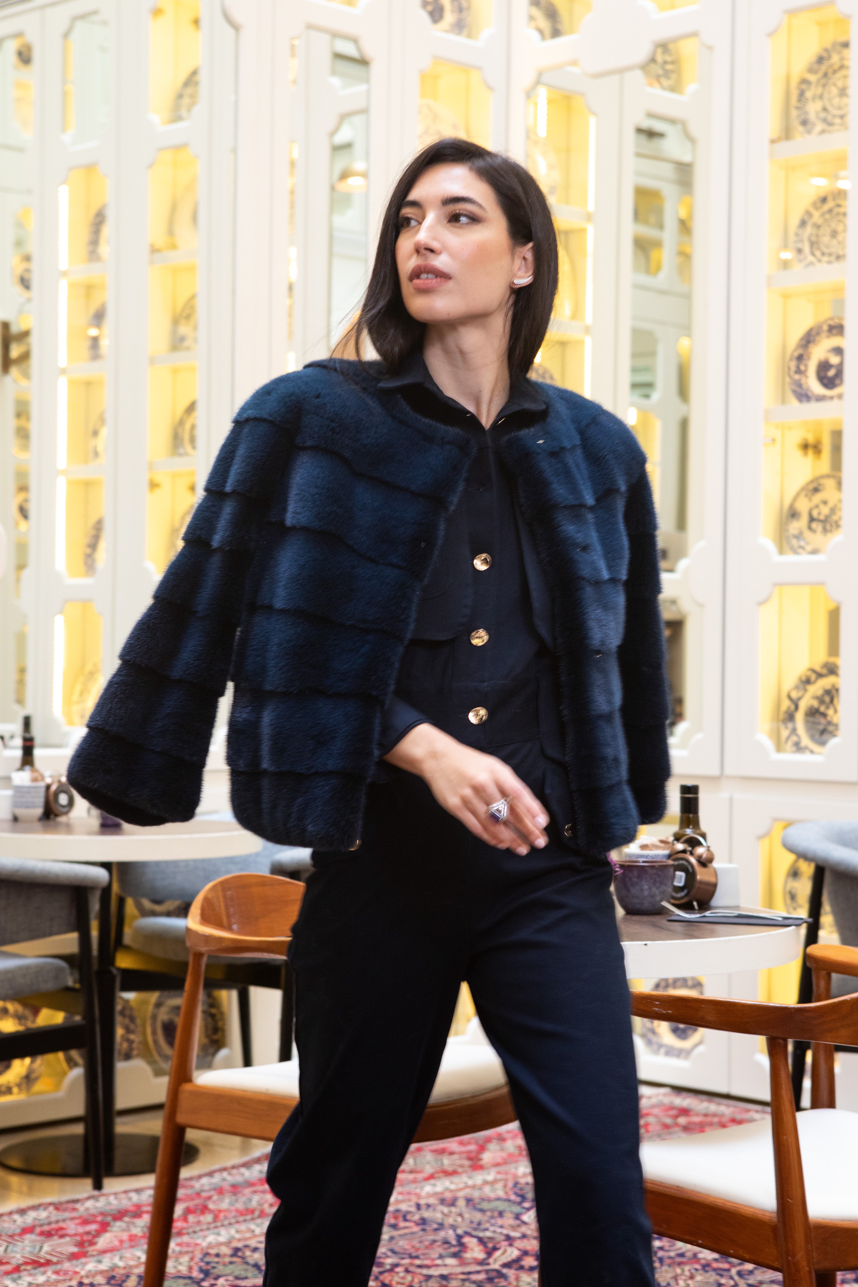 CHAQUETA VISÓN AZUL MARINO