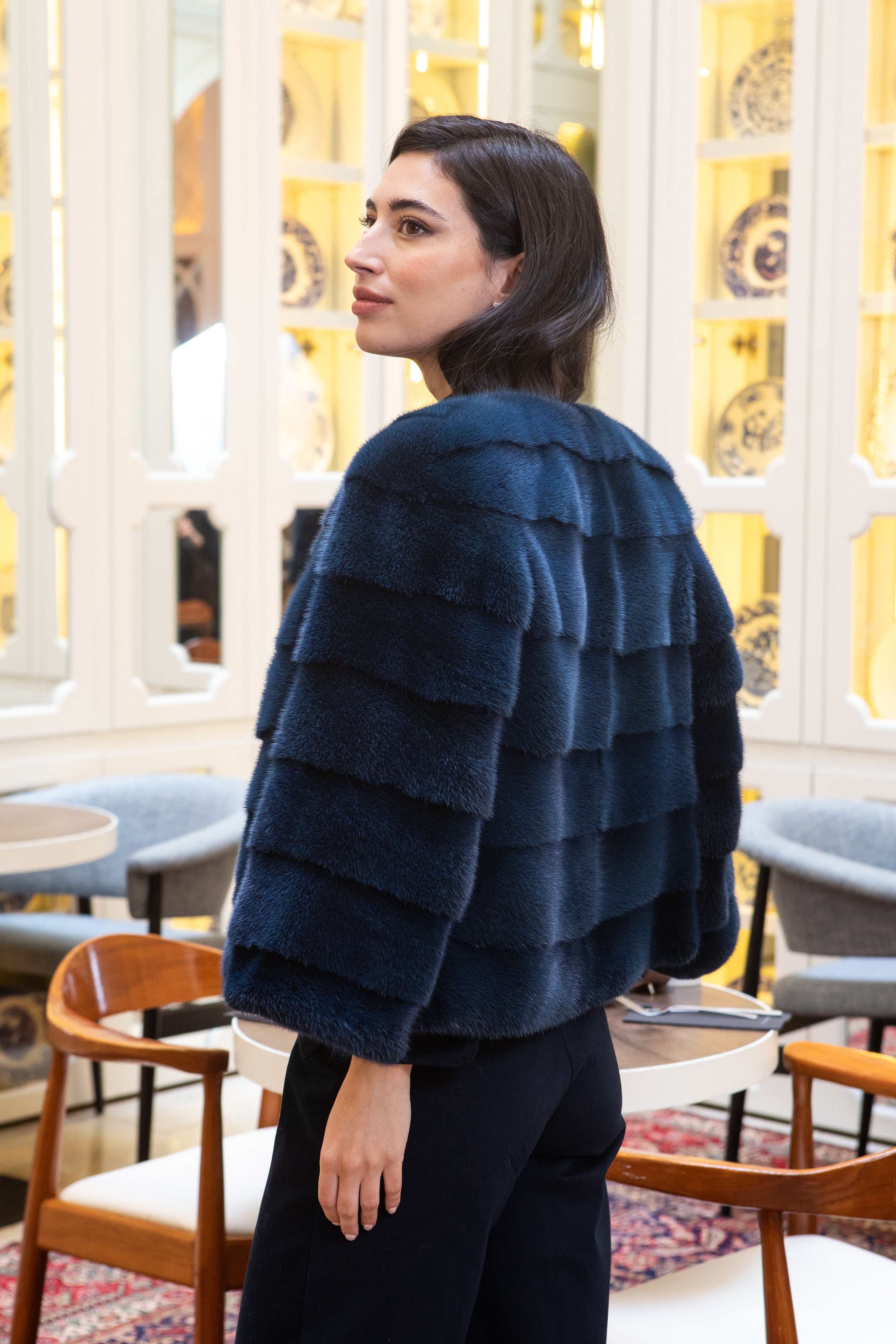 CHAQUETA VISÓN AZUL MARINO