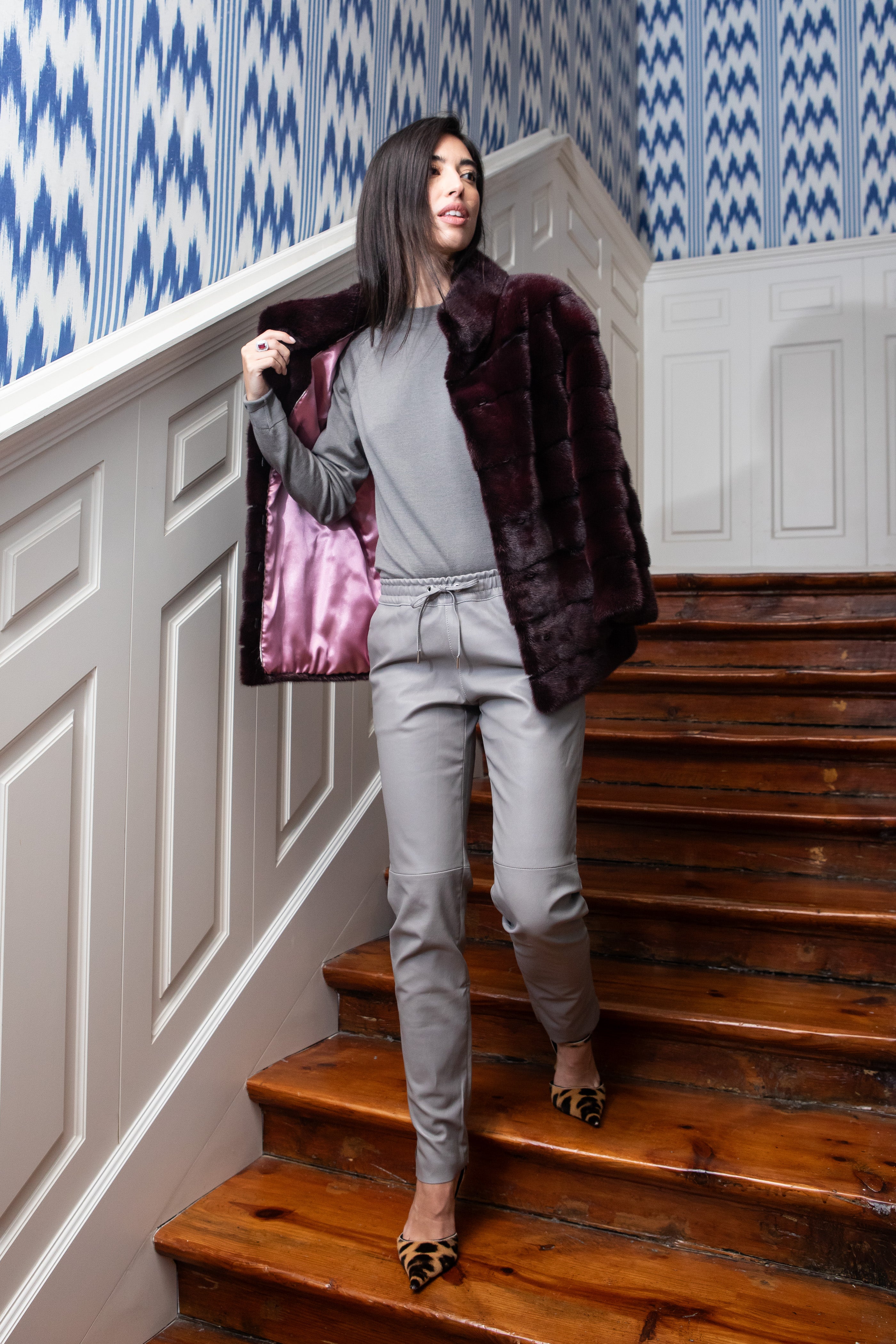BURGUNDY MINK JACKET
