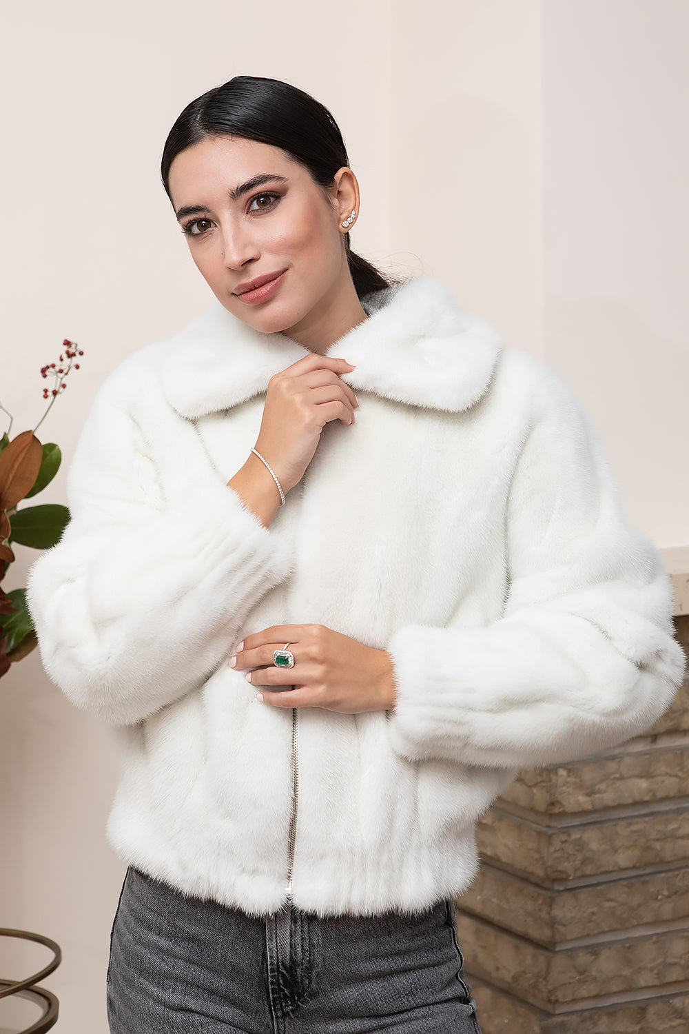 BOMBER VISÓN BLANCO