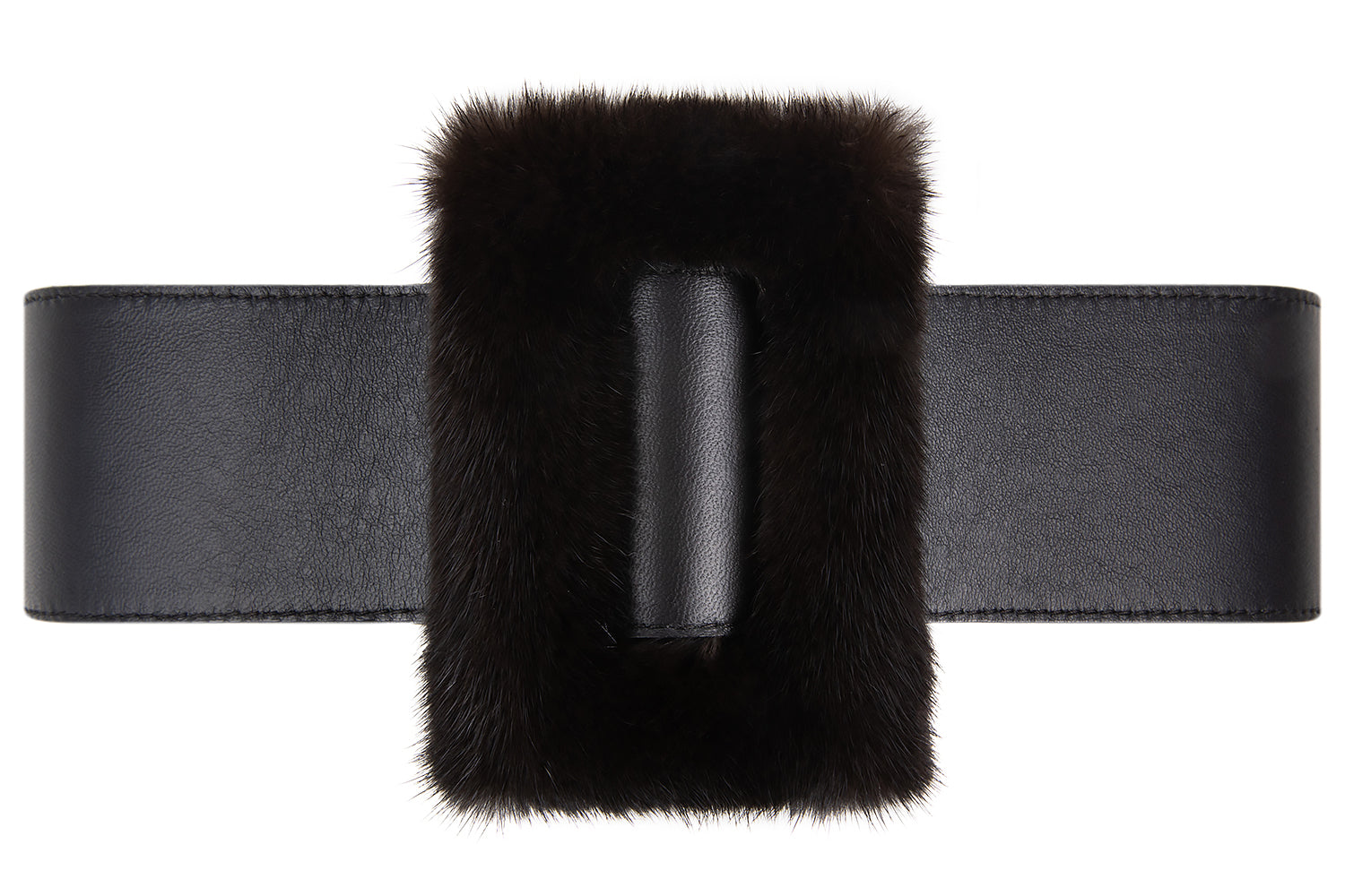 CINTURÓN HEBILLA VISÓN NEGRO