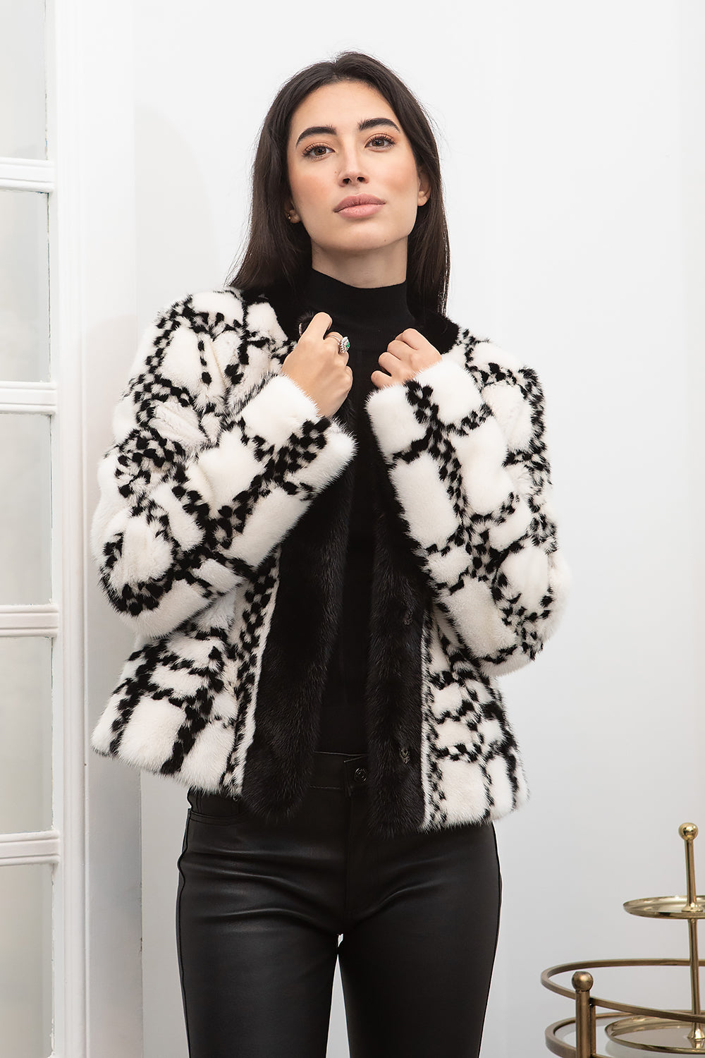 CHAQUETA VISÓN TWEED BLANCO/NEGRO