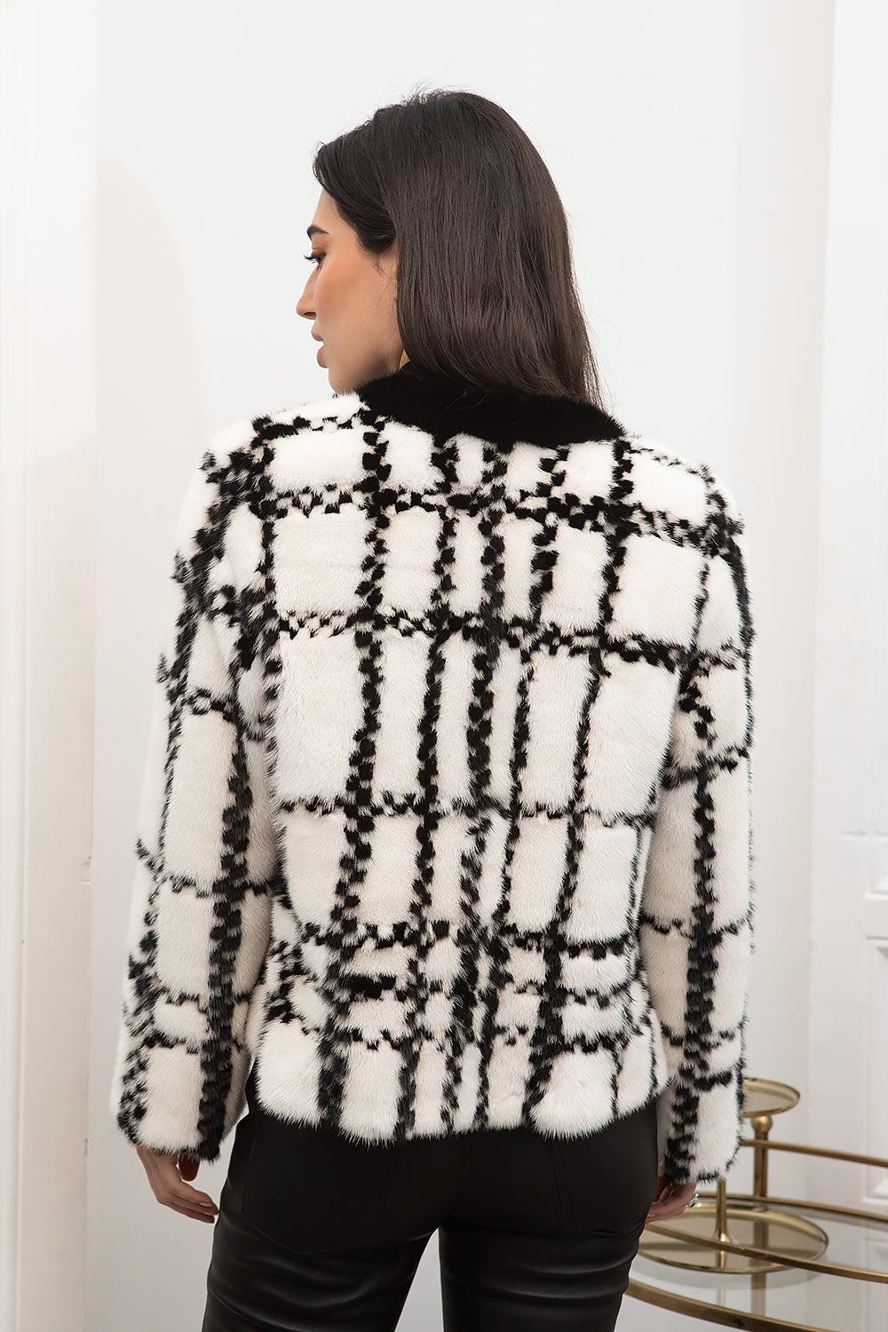 CHAQUETA VISÓN TWEED BLANCO/NEGRO