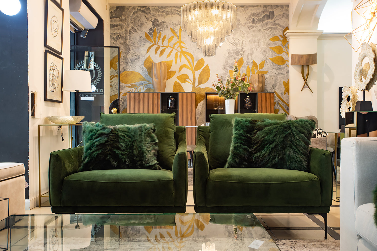 CONJUNTO COJINES MARTAS CIBELINAS VERDE