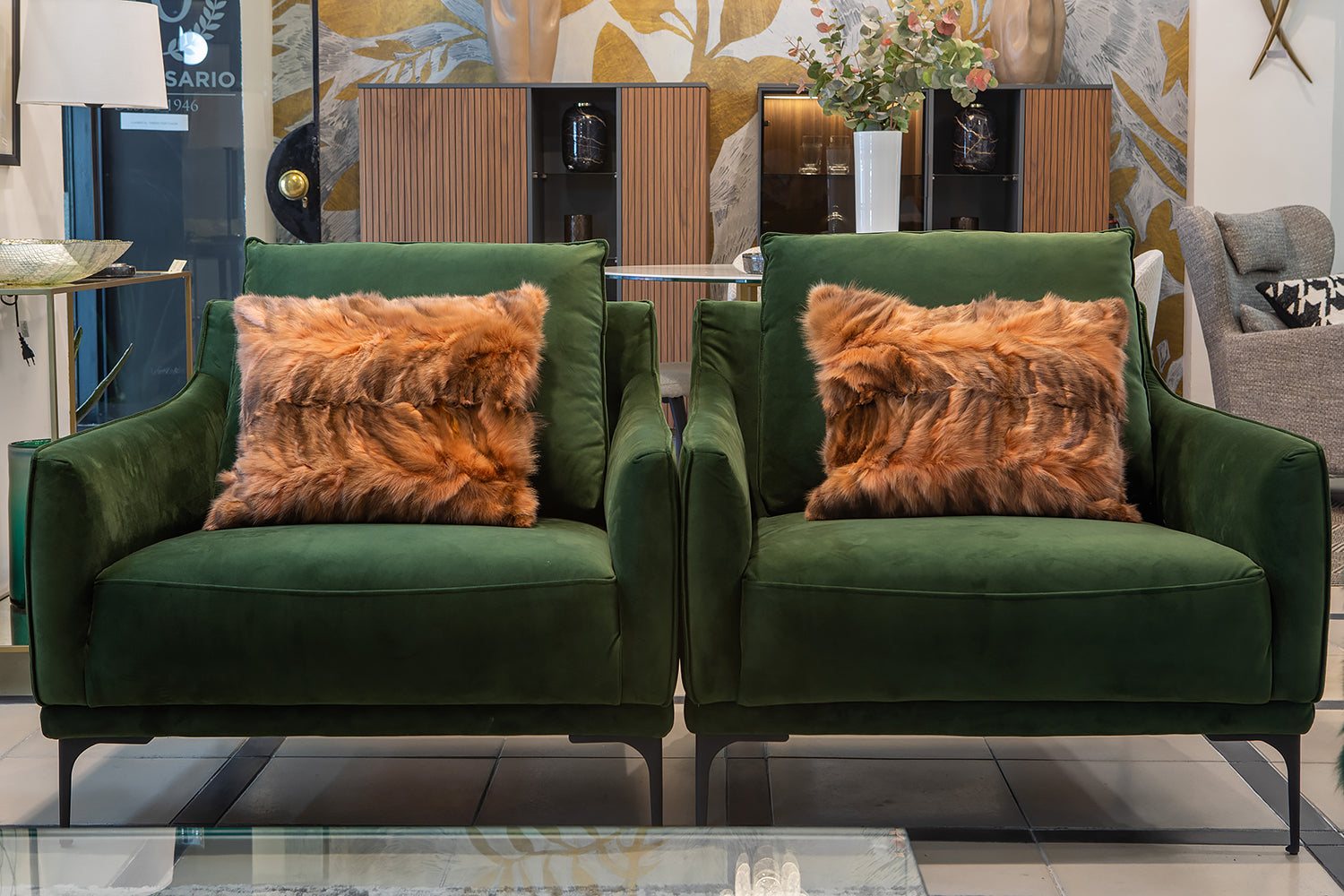 CONJUNTO COJINES MARTAS CIBELINAS NARANJA