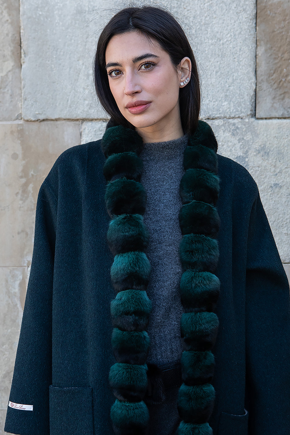 ABRIGO LORO PIANA CASHMERE Y CHINCHILLAS