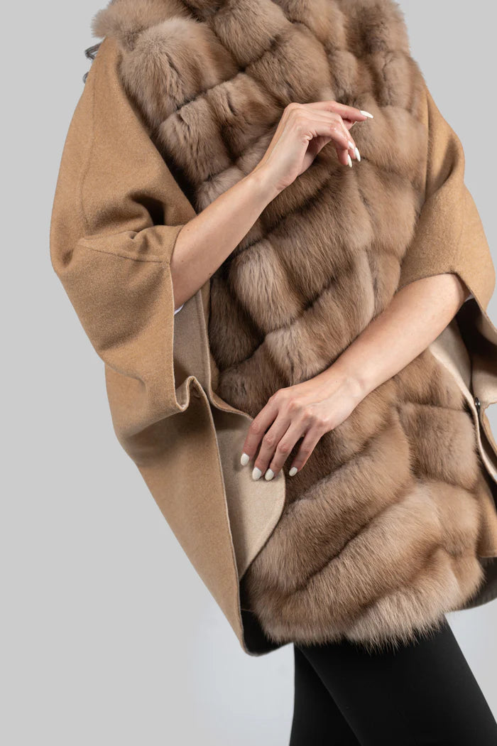 CAPA CAMEL CASHMERE LORO PIANA MARTAS CIBELINAS