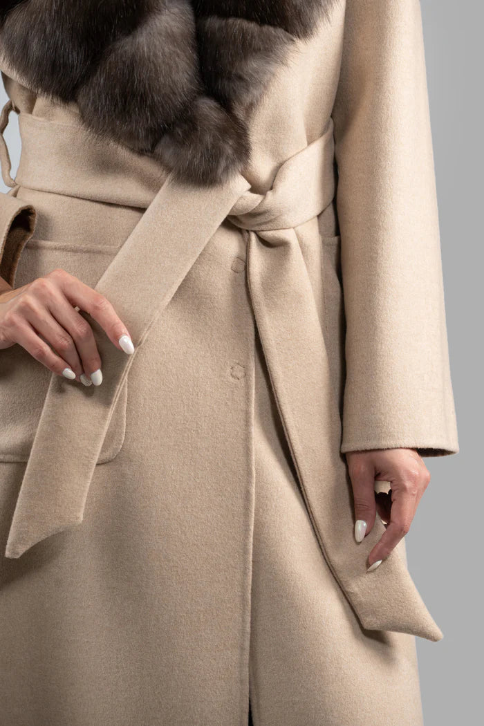 ABRIGO CASHMERE/LORO PIANA CUELLO MARTAS CIBELINAS