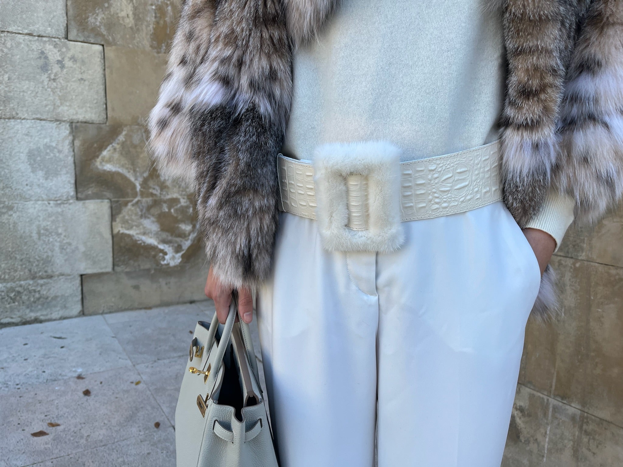 CINTURÓN HEBILLA VISÓN BLANCO