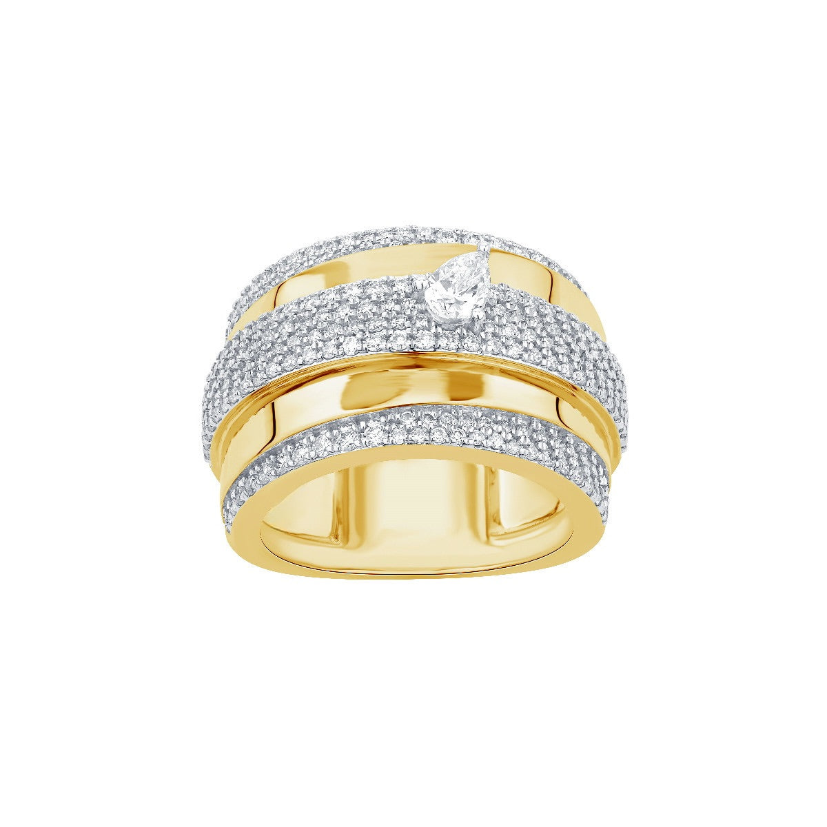 Anillo de Oro Amarillo y Diamantes