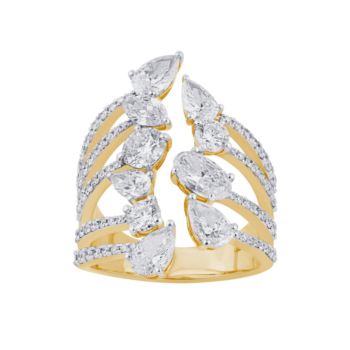 Anillo de Oro Amarillo y Diamantes
