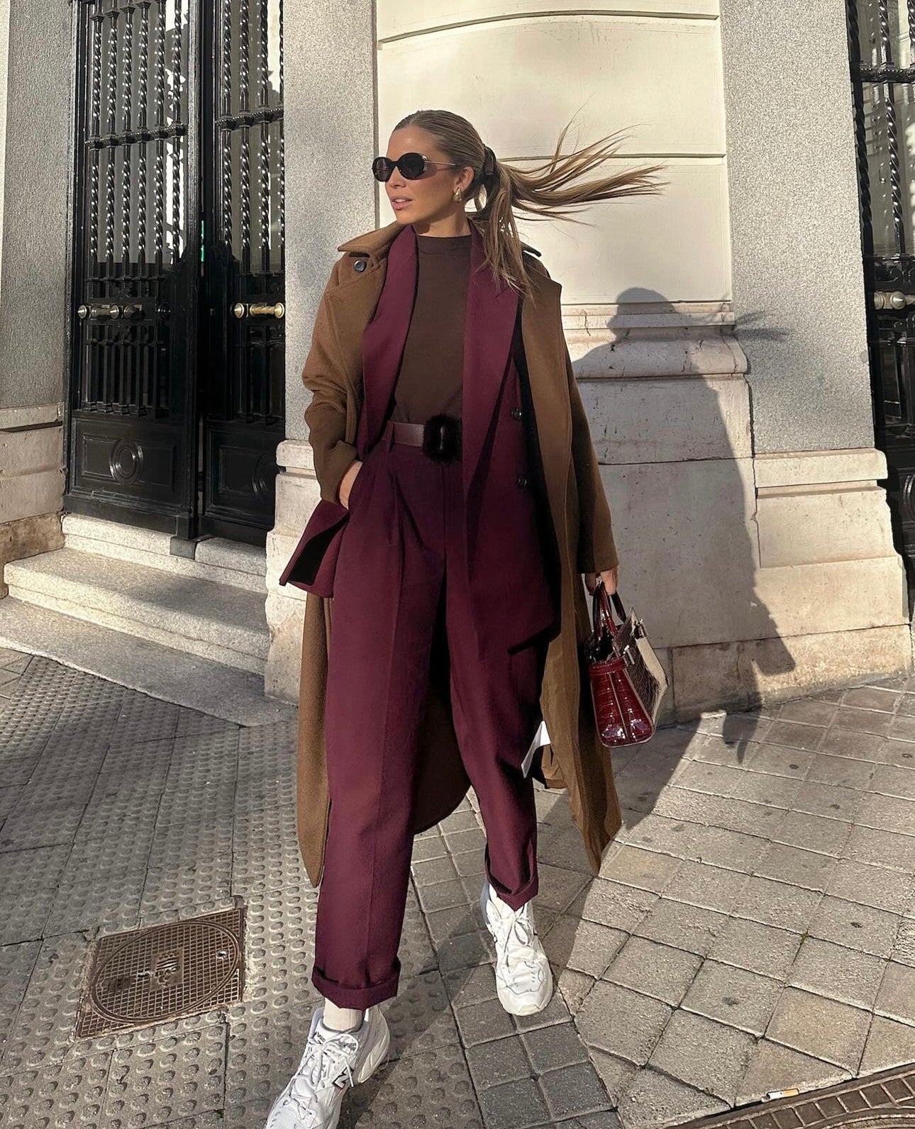 CINTURÓN HEBILLA VISÓN GRANATE