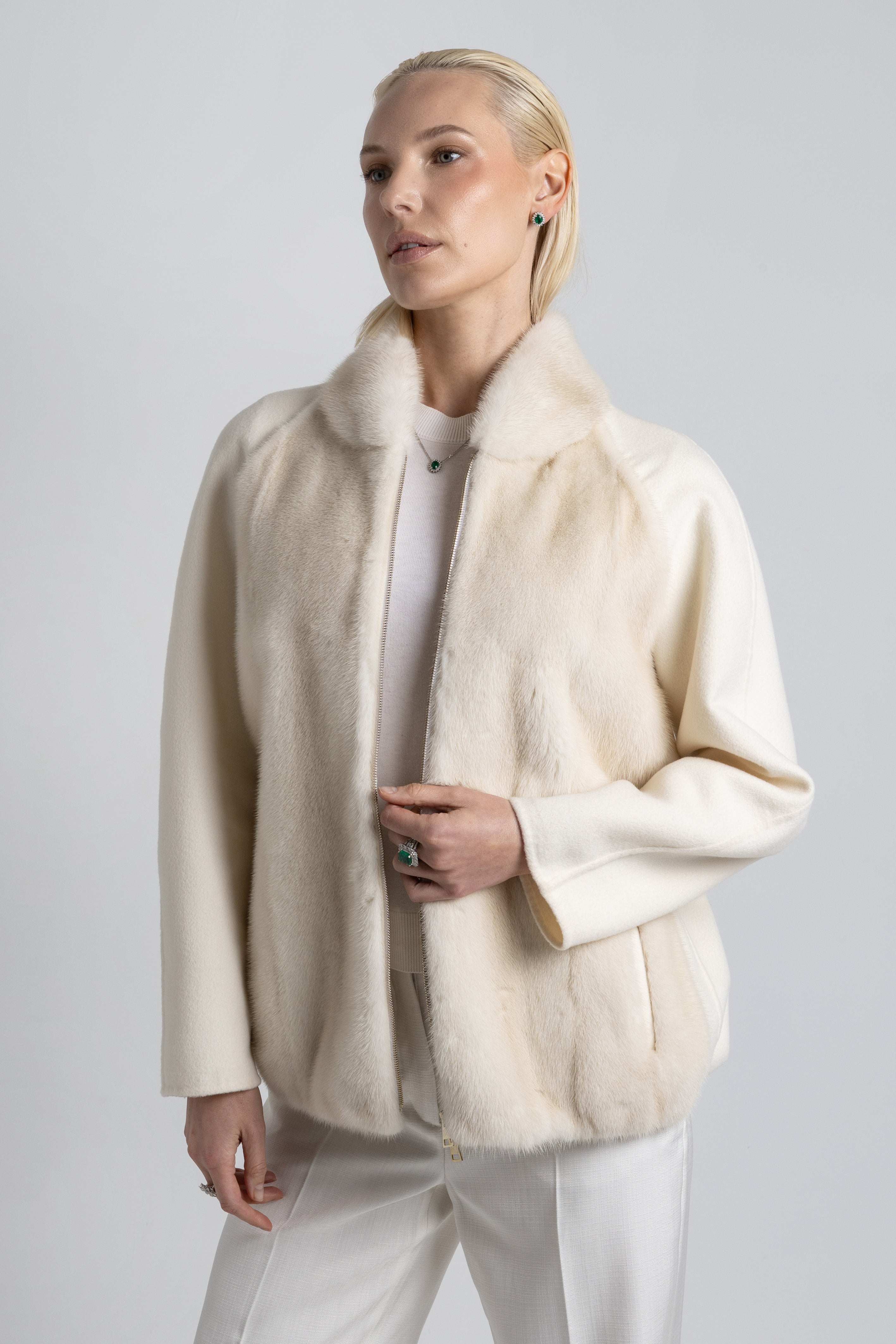 CHAQUETA DE CASHMERE Y VISÓN