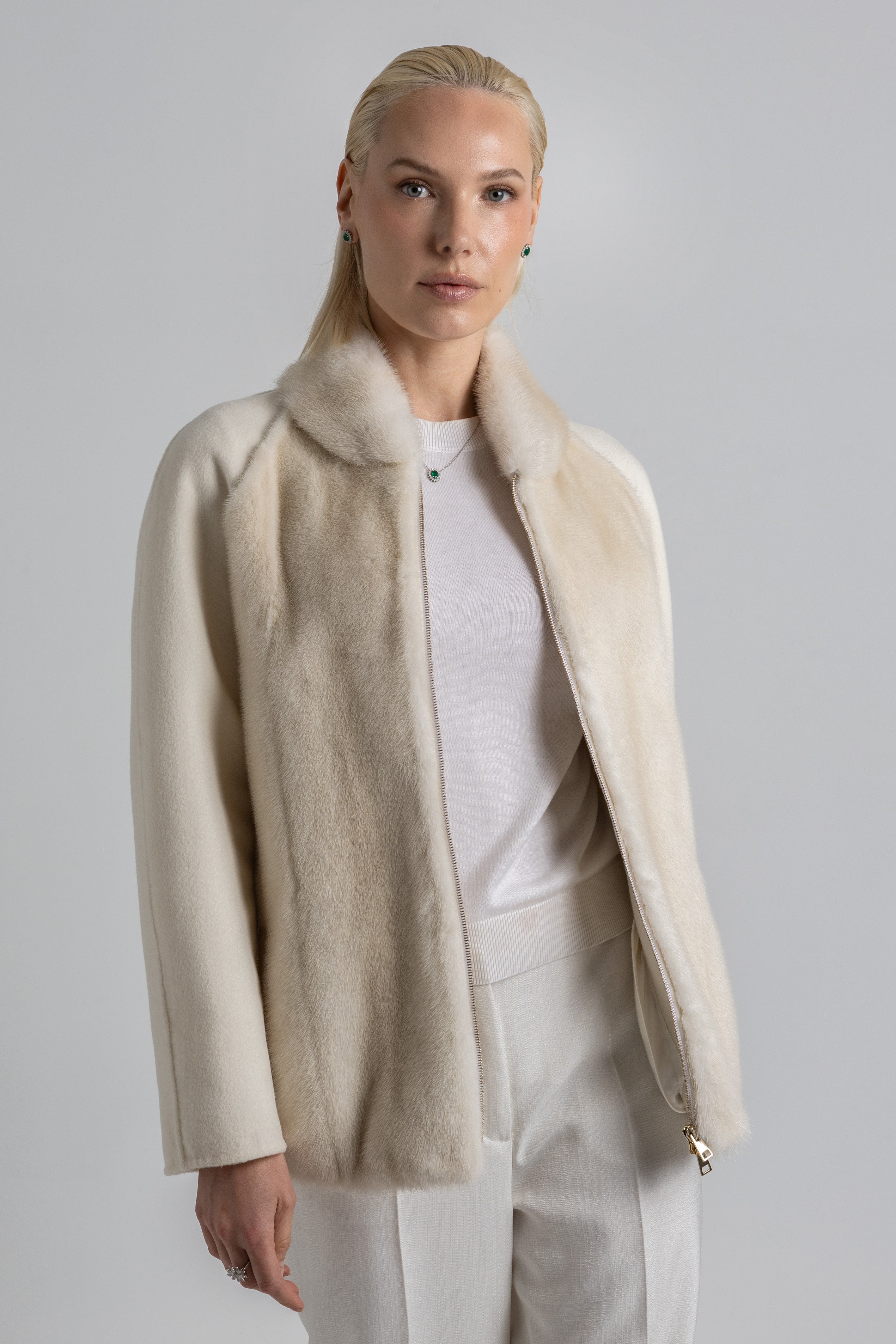 CHAQUETA DE CASHMERE Y VISÓN