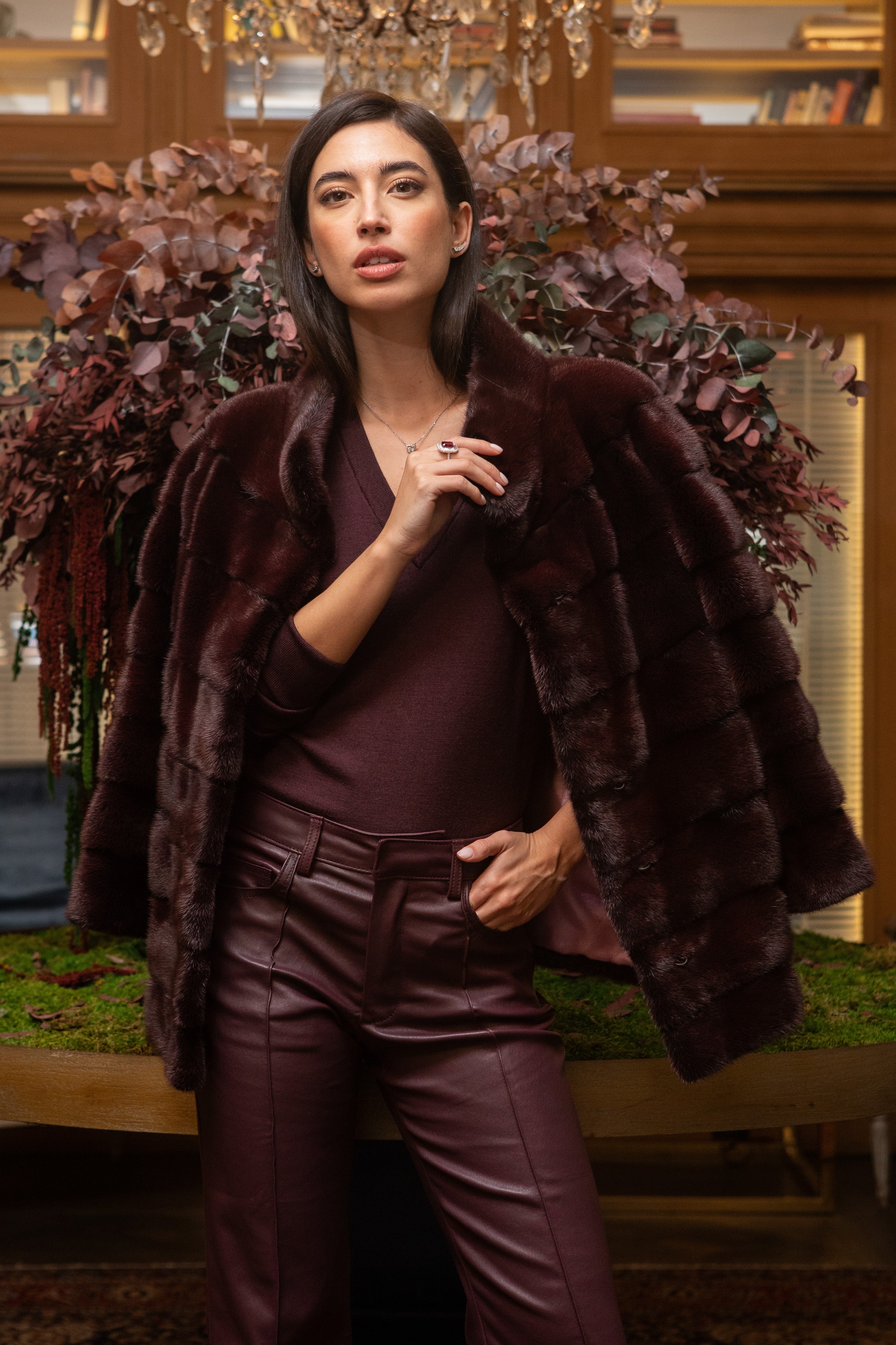 BURGUNDY MINK JACKET