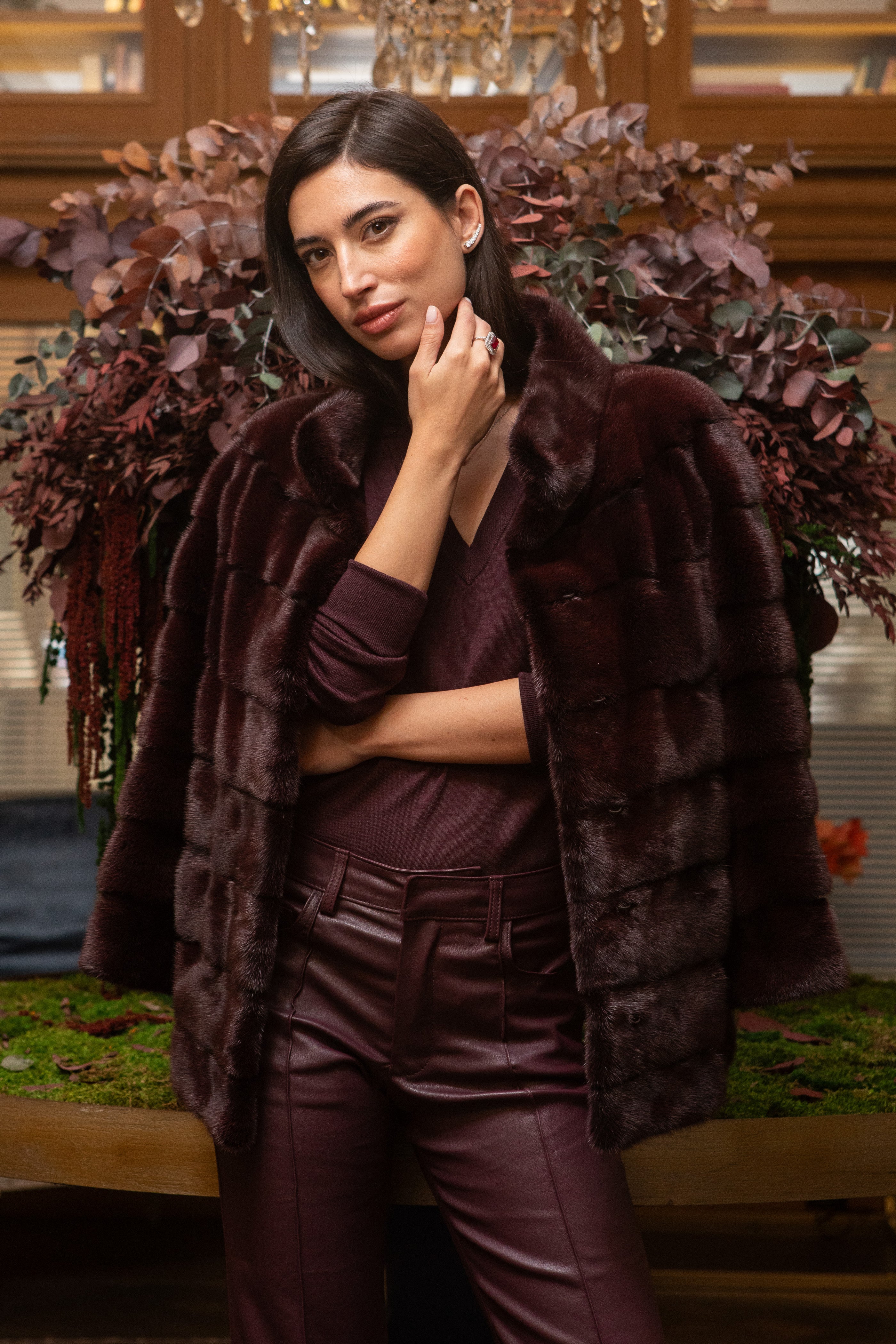BURGUNDY MINK JACKET