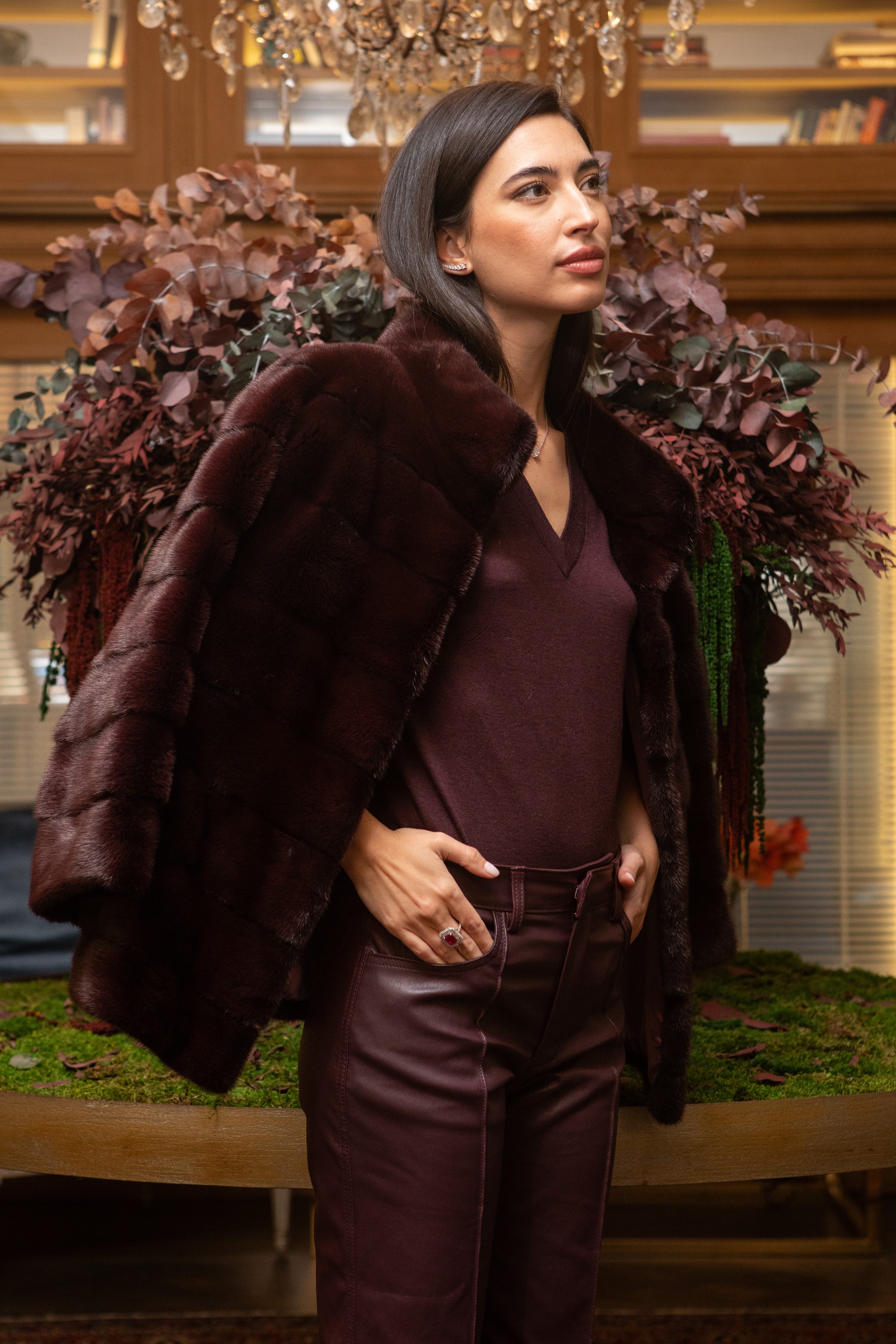 BURGUNDY MINK JACKET