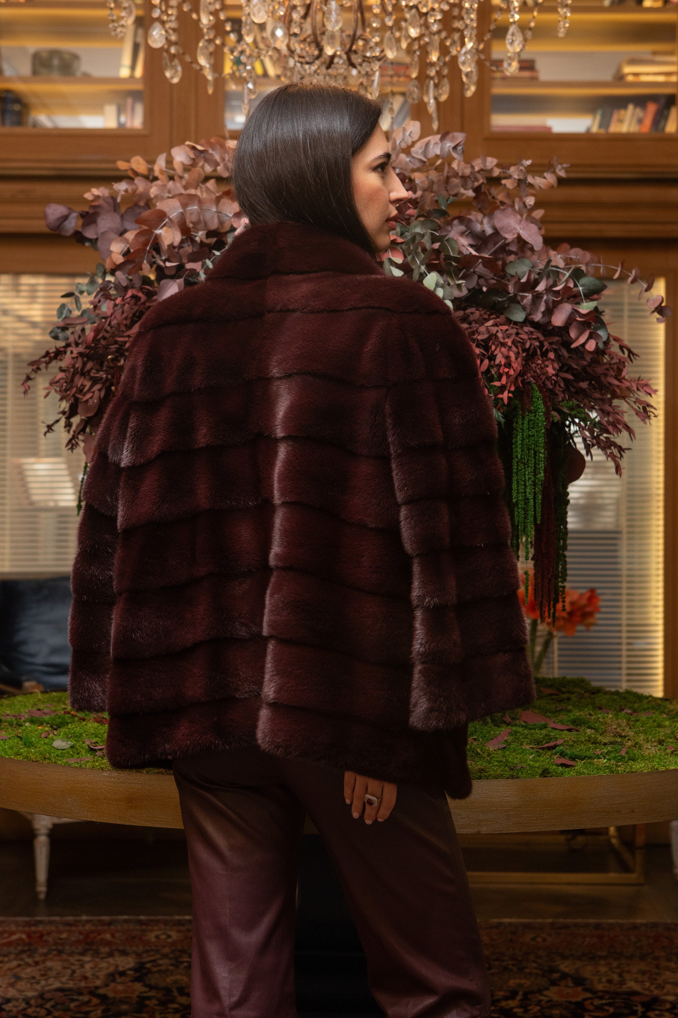 CHAQUETÓN VISÓN BURDEOS