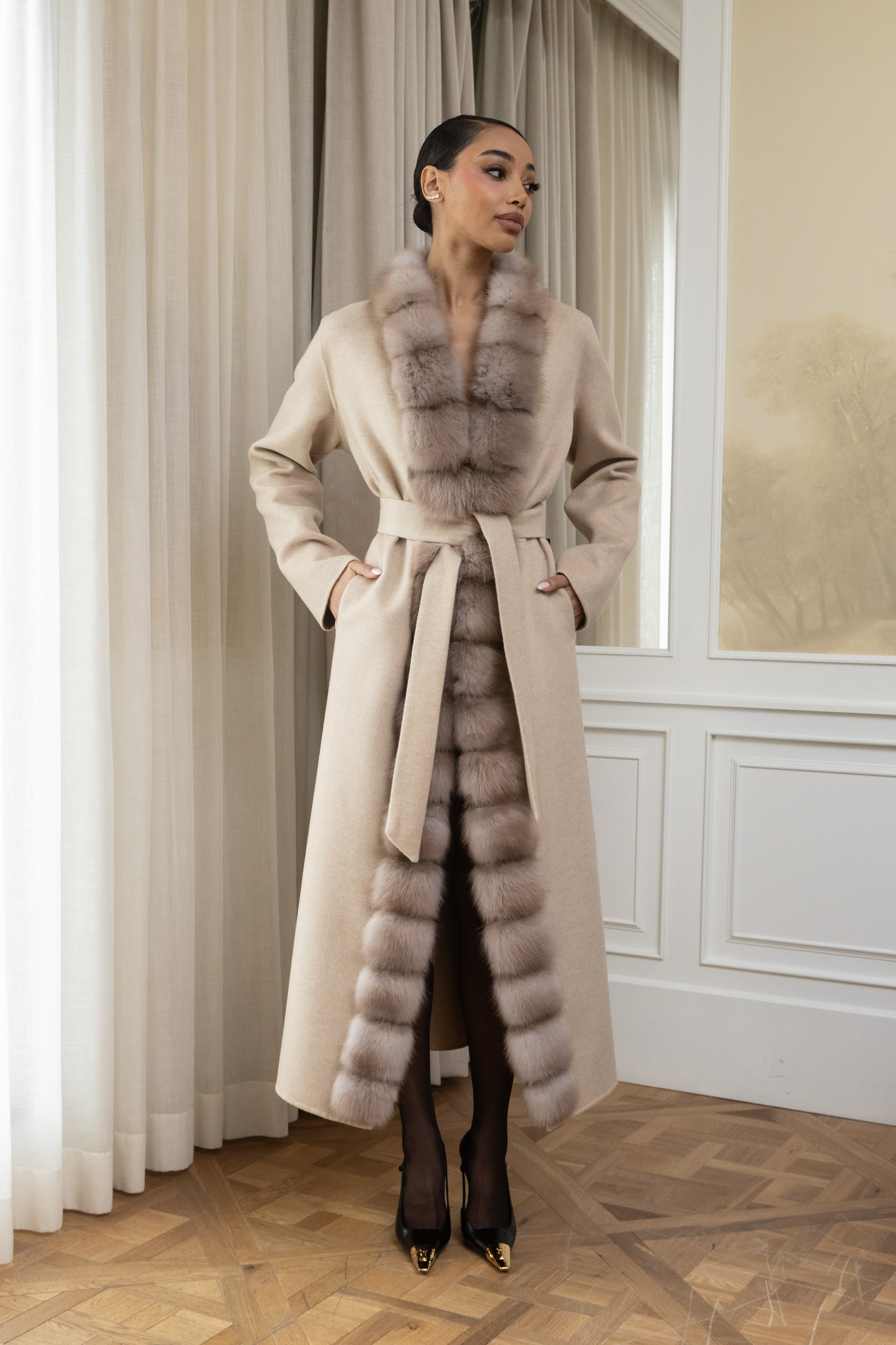 ABRIGO CASHMERE/LORO PIANA MARTAS CIBELINAS