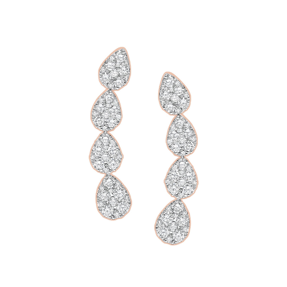 Pendientes Ear Cuff Diamantes Oro Rosa