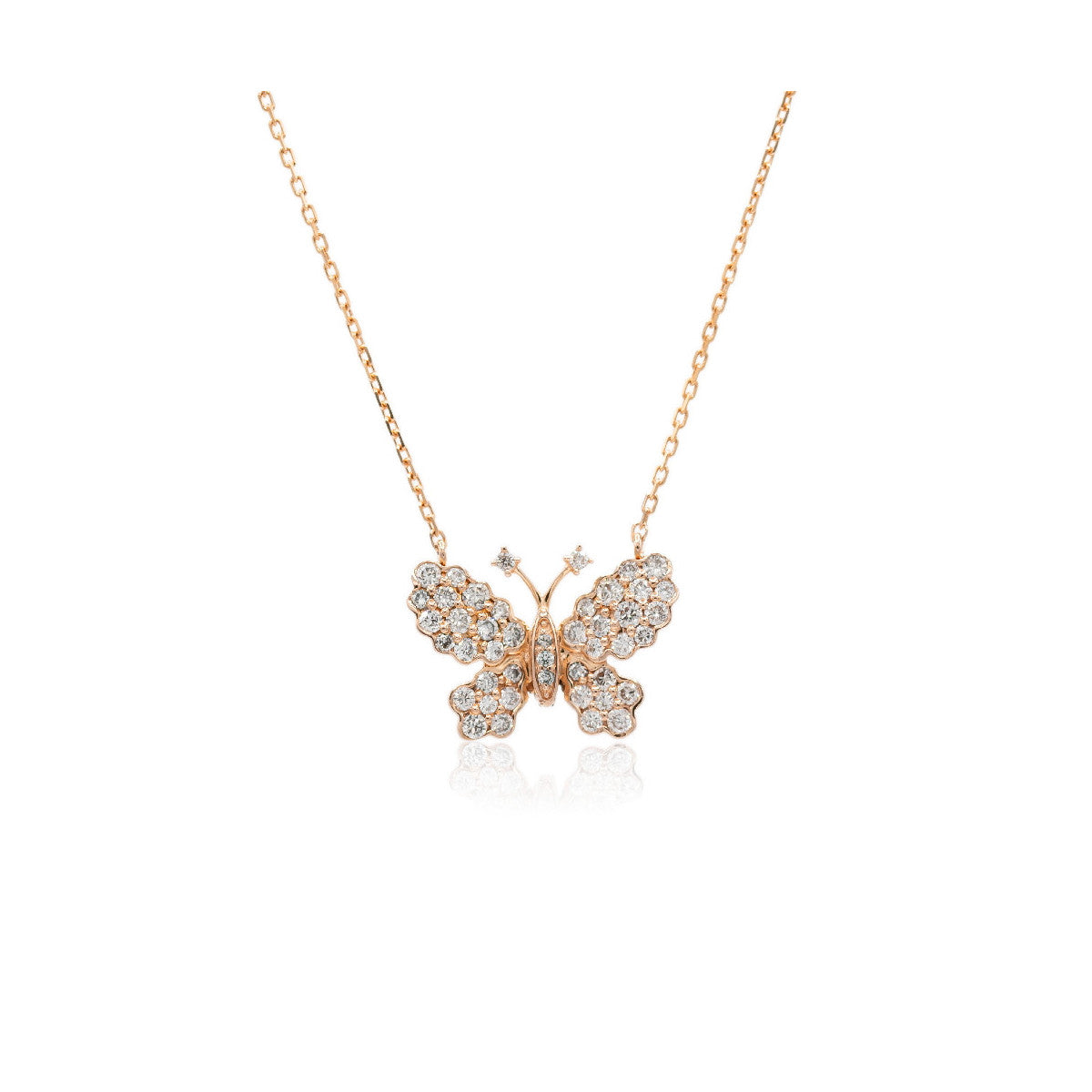 Pendientes Mariposas Oro Rosa y Diamantes
