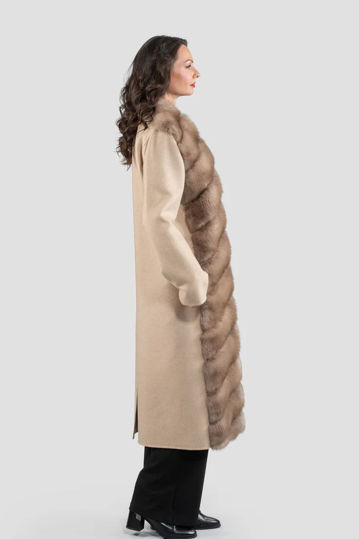 ABRIGO BEIGE CASHMERE/LORO PIANA MARTAS CIBELINAS