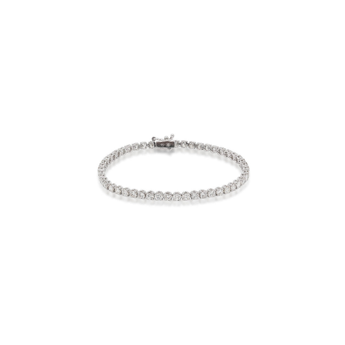 Pulsera Rivière de oro blanco con diamantes naturales de 5,61 quilates