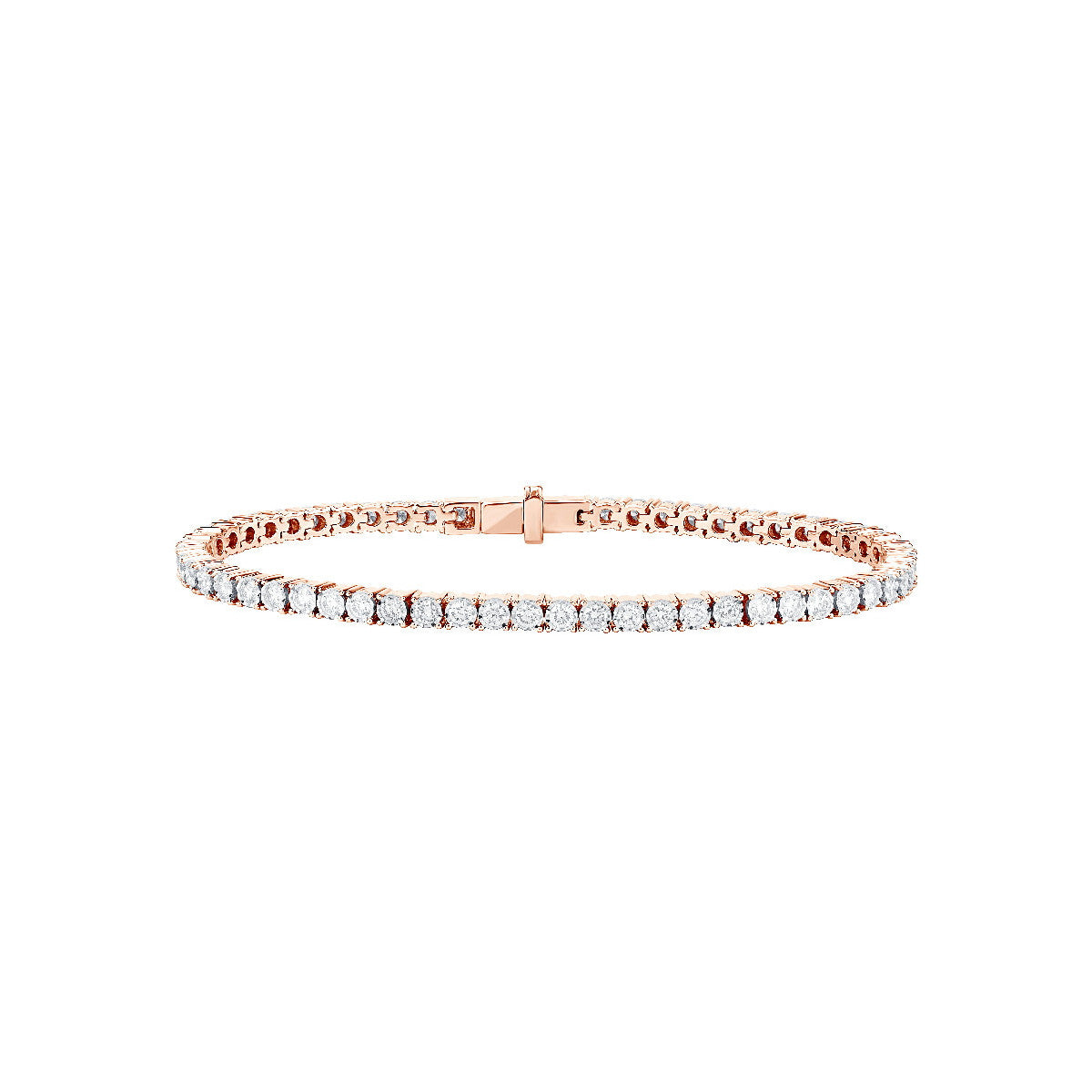 Pulsera Rivière de oro rosa con diamantes naturales de 1,53 quilates