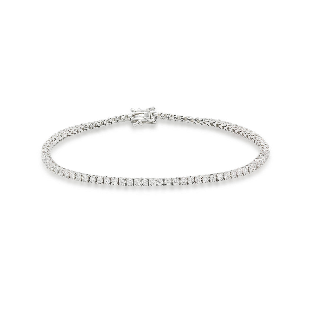 Pulsera Rivière de oro blanco con diamantes naturales de 2.14 quilates
