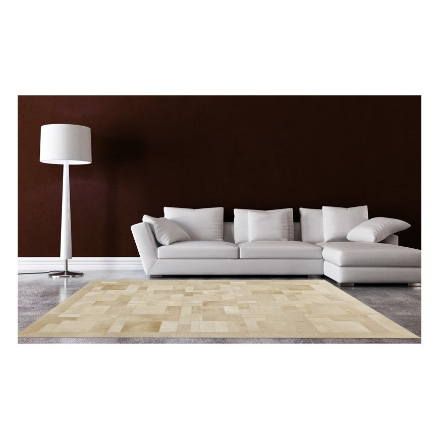 Alfombra Cuadros Beige