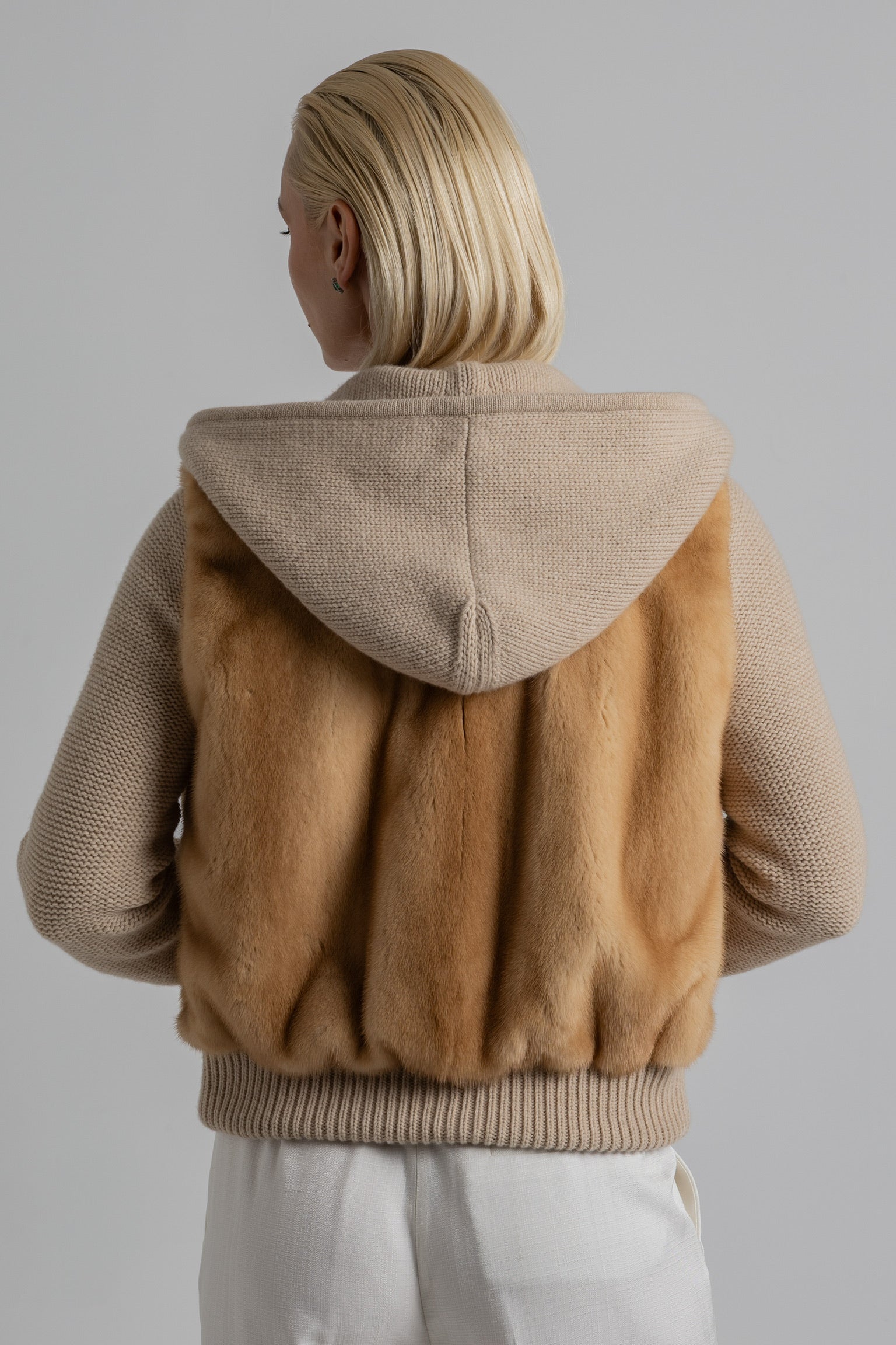 BOMBER CAPUCHA CASHMERE LORO PIANA VISÓN