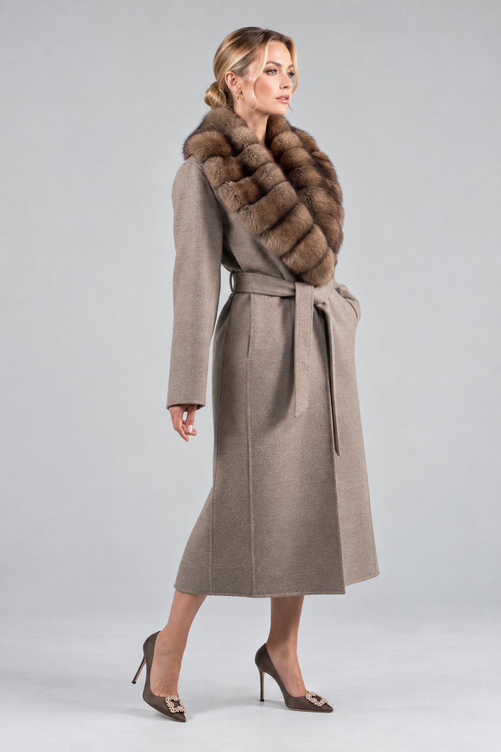 CASHMERE/LORO PIANA COAT MARTAS CIBELINES