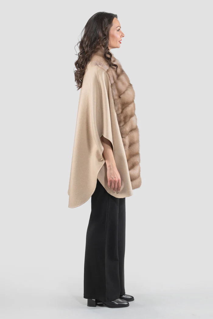 CAPA BEIGE CASHMERE LORO PIANA MARTAS CIBELINAS