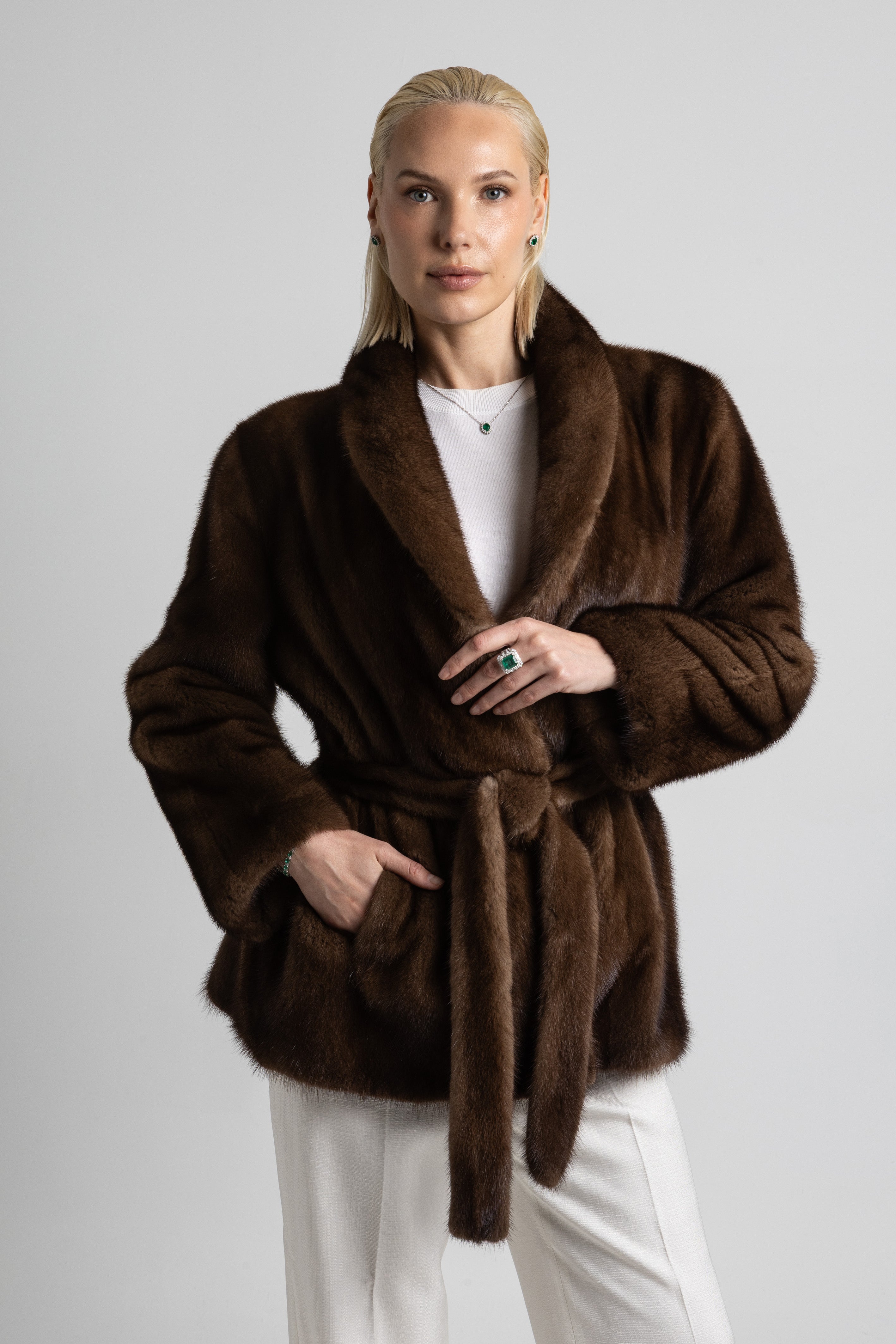 WHITE MINK JACKET