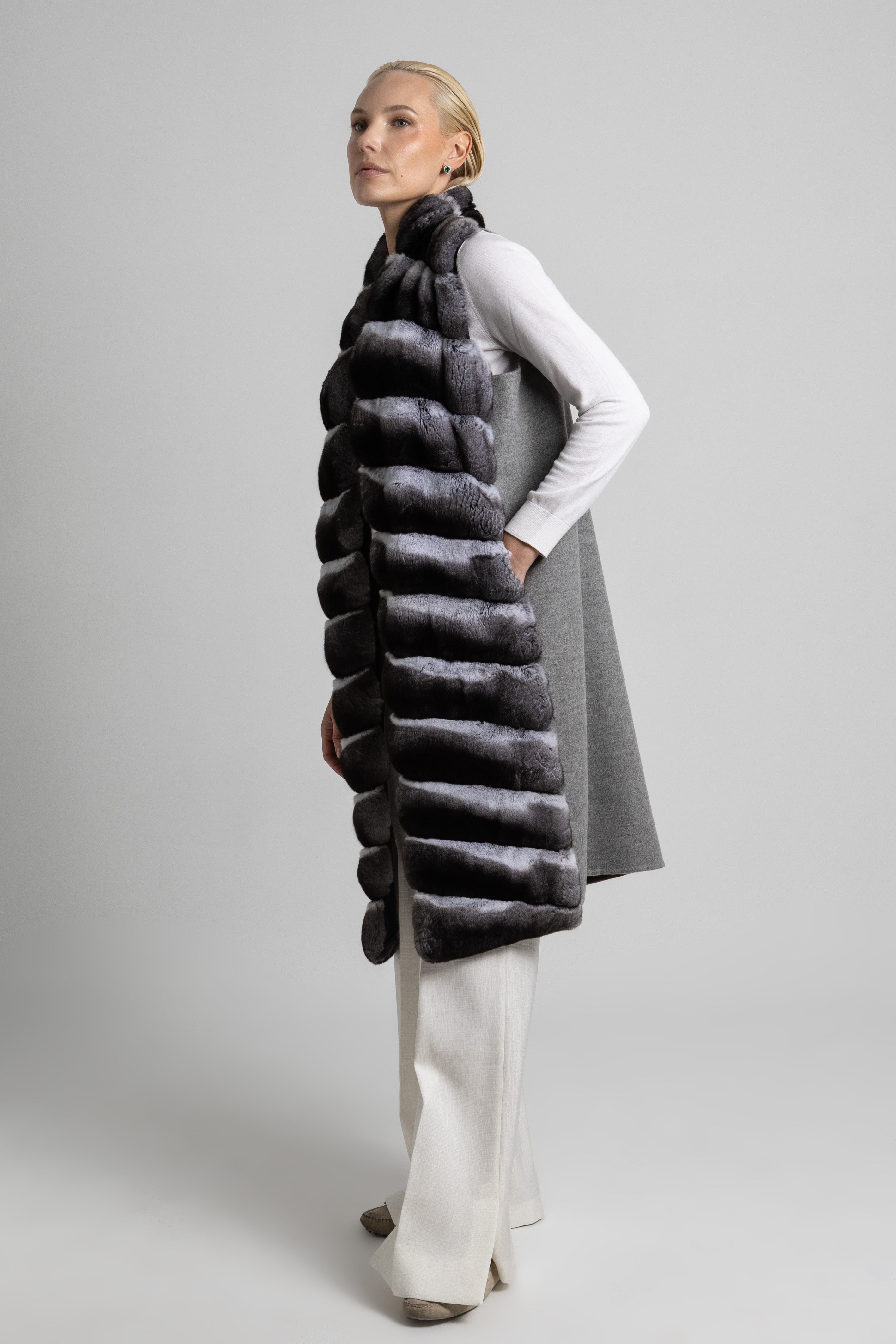 CHALECO DE CASHMERE Y CHINCHILLAS