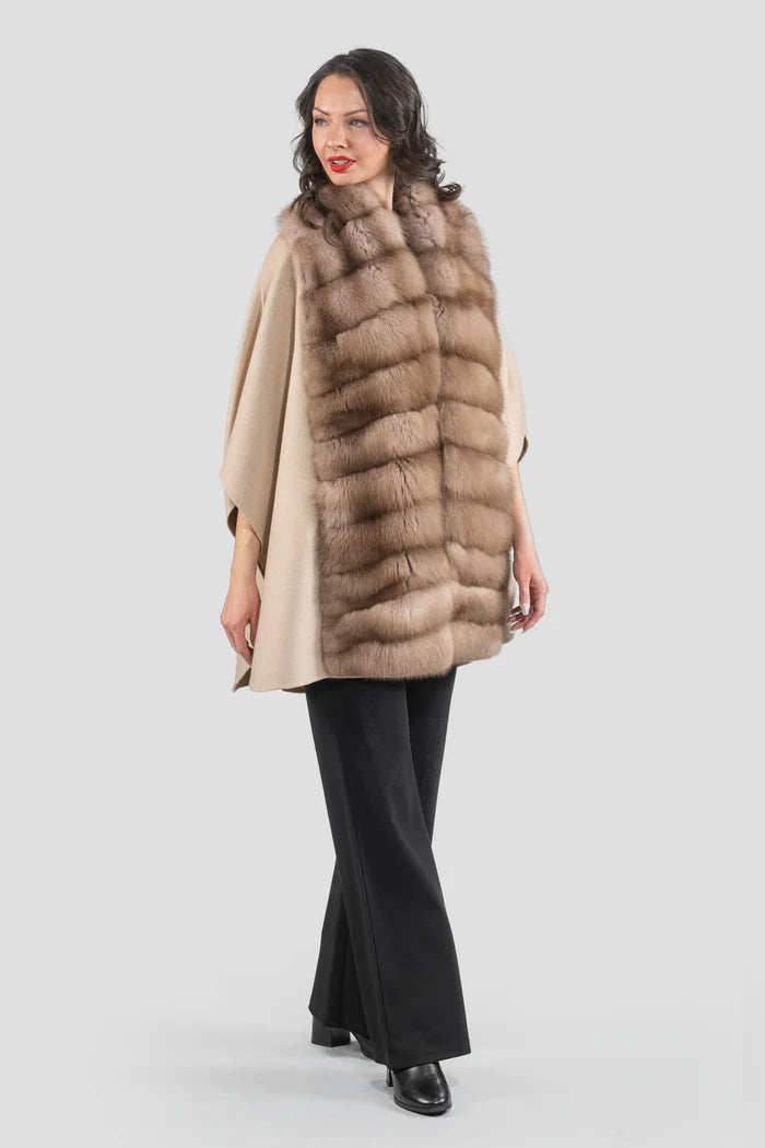 CAPA BEIGE CASHMERE LORO PIANA MARTAS CIBELINAS