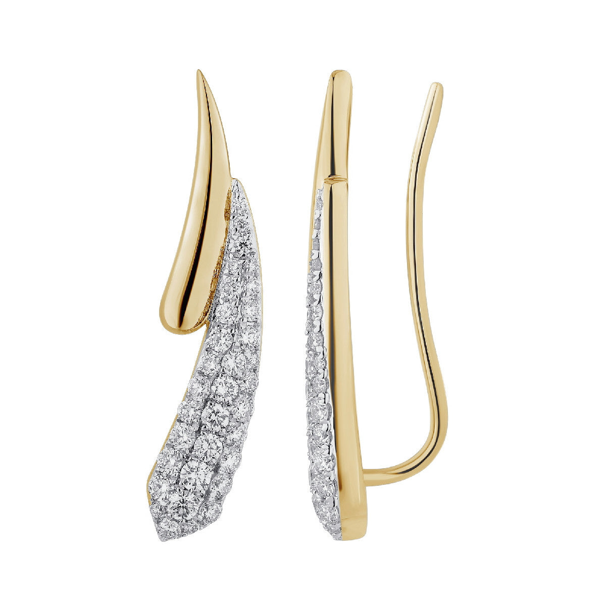 Pendientes Ear Cuff Diamantes Oro Amarillo