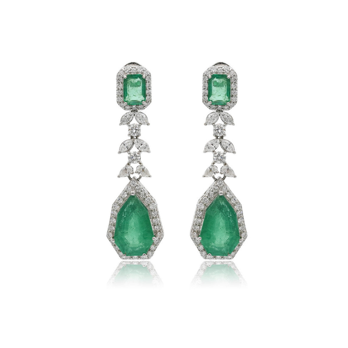 Pendientes Esmeraldas y Diamantes