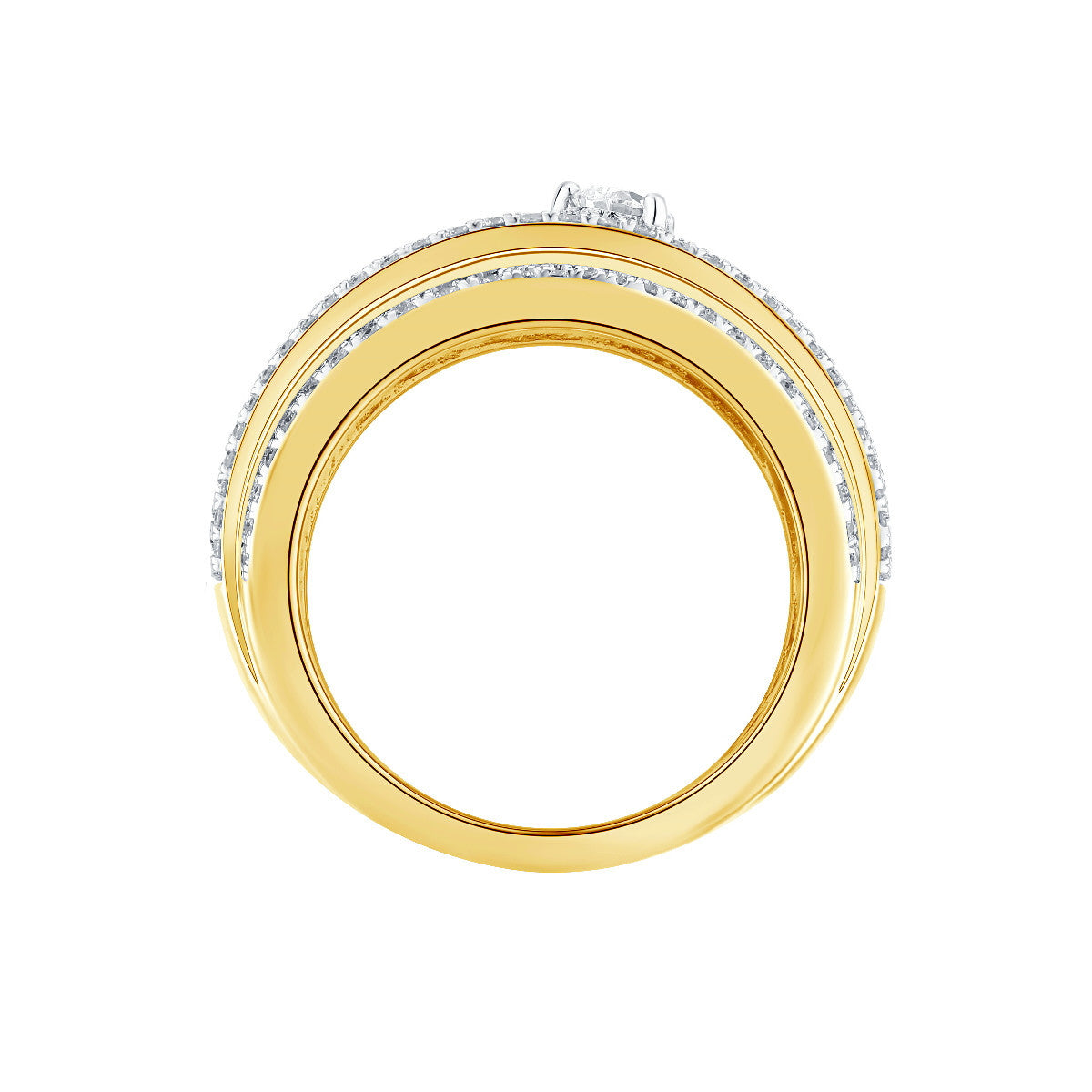 Anillo de Oro Amarillo y Diamantes