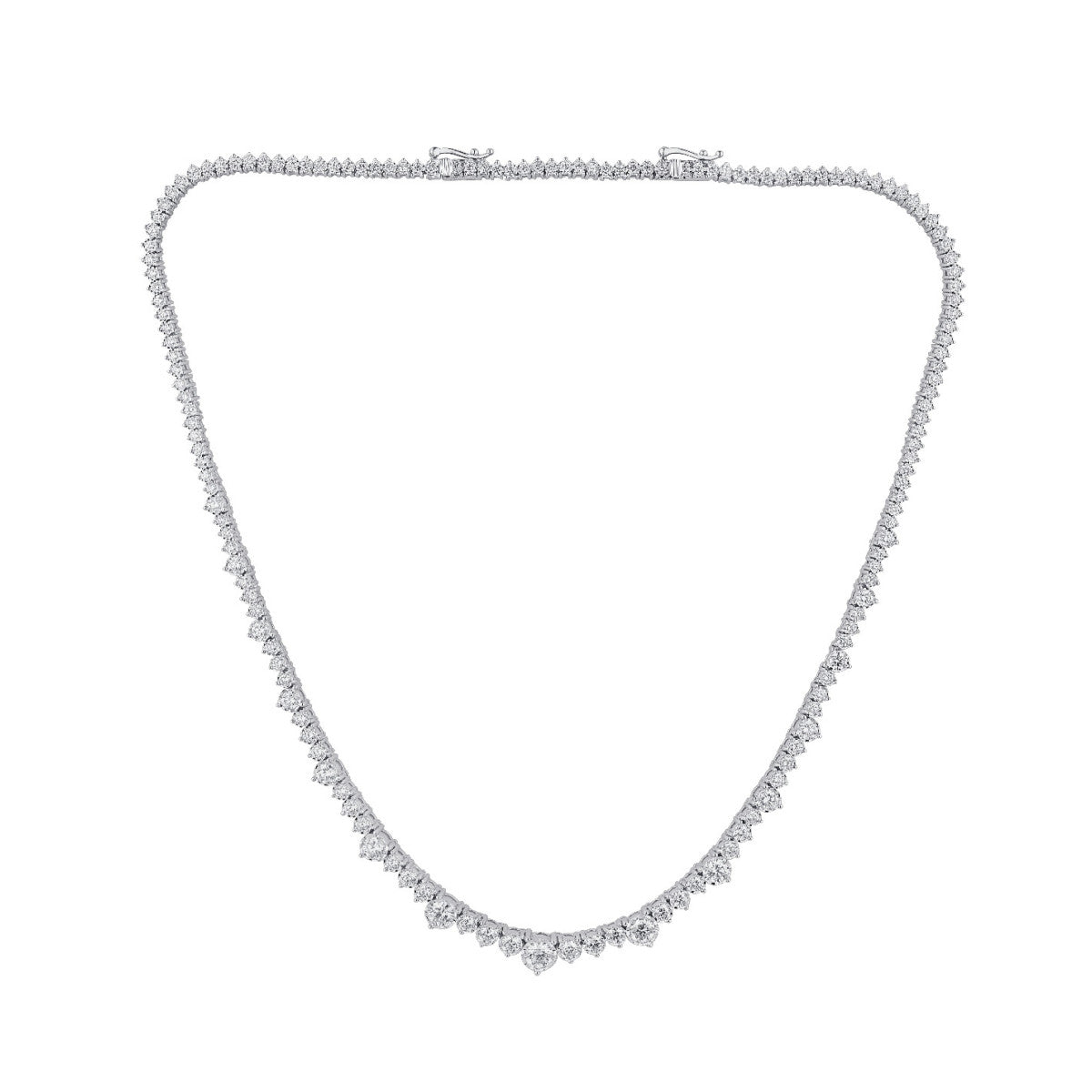 Collar Rivière de oro blanco con diamantes