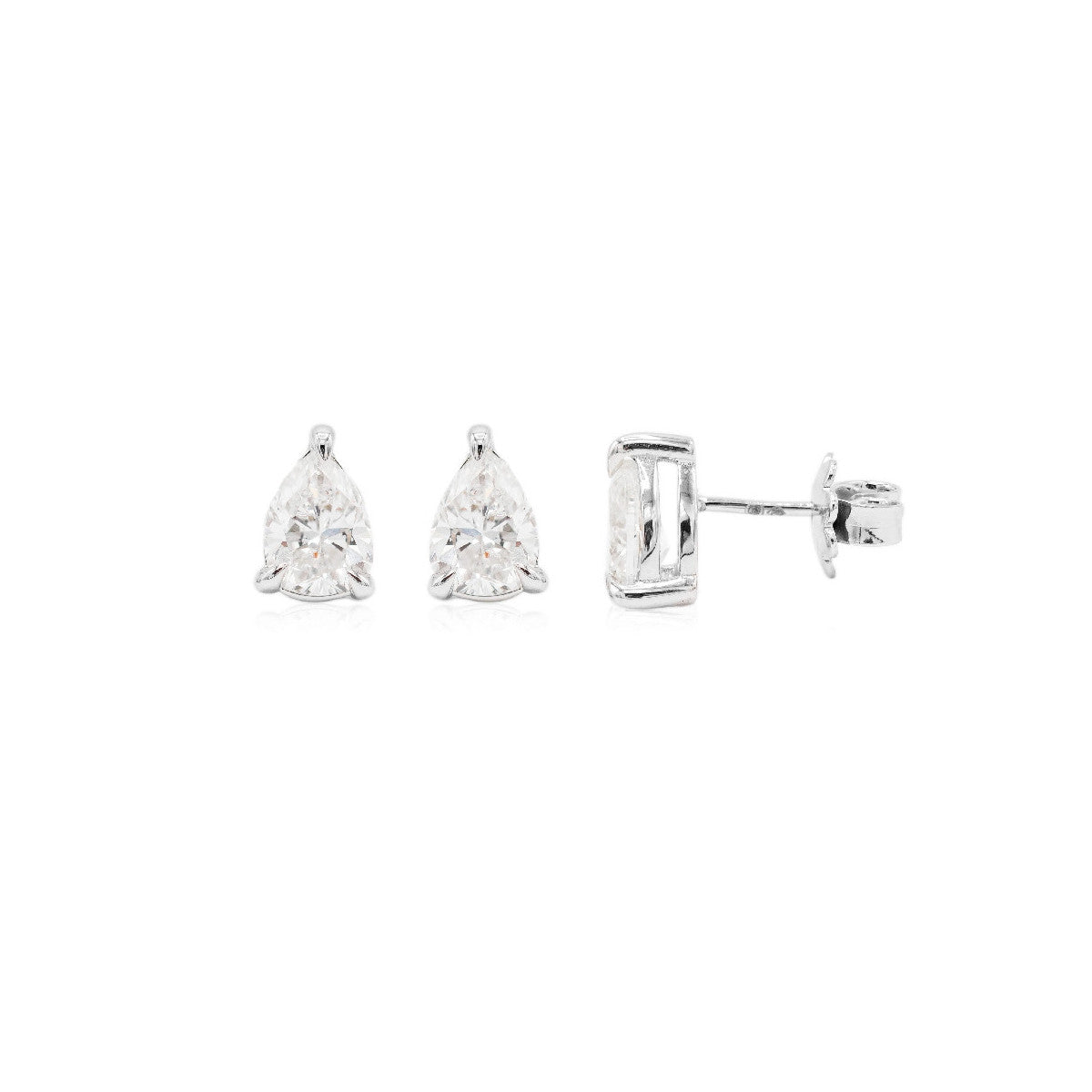 Pendientes Pera Diamantes de Oro Blanco
